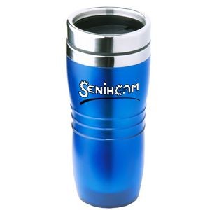 16 Oz. Blue Wavy Acrylic Tumbler w/ Stainless Steel Liner