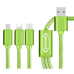 The Virgo 3 in 1 Charging Cable Android, iOS, Type C adapters