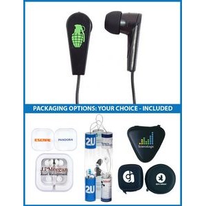 The High Note Stereo Earbuds with upgraded speakers and choice of packaging