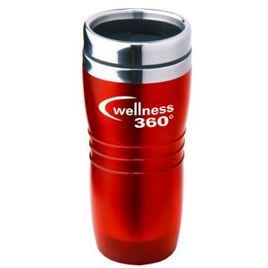 16 Oz. Red Wavy Acrylic Tumbler w/ Stainless Steel Liner