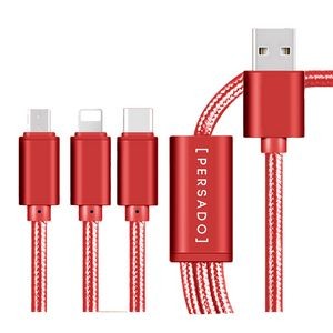The Virgo 3 in 1 Charging Cable Android, iOS, Type C adapters