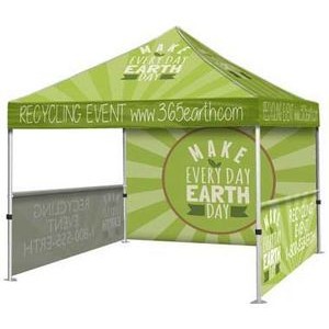 10'x10' Event Tent w/ Full Back Wall & 2 Sided 1/2 Walls