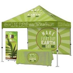Event Tent Package #3 – Tent + Full Back Wall + Throw + Banner Stand