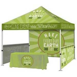 Event Tent Package #4 – Tent + Throw + Full Back Wall + 2 Half Walls