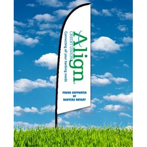 Zoom 2 Straight Flag w/ Stand - 8ft Double Sided Graphic