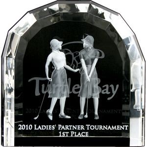 Team Large High Definition 3D Crystal Window Arch Golf Trophy