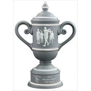 Men's Vintage Ceramic Golf Cup Trophy - Grey / Bone