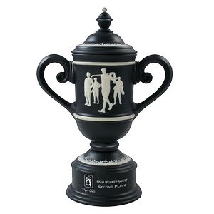 Men's Vintage Ceramic Golf Cup Trophy - Black / Bone