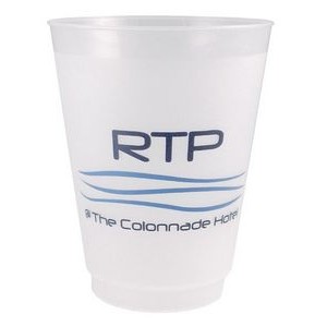 16 oz. Frosted Translucent Plastic Stadium Cup with Automated Silkscreen Imprint