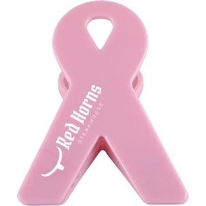 Pink Awareness Ribbon Bag Clip