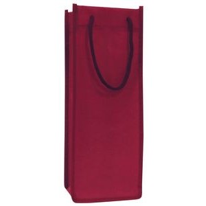 Non Woven Single Bottle Wine Tote Bag w/ Rope Handles - Blank (5"x13"x4")