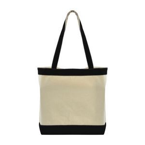 Stylish Two Tone Tote Bag with Contrasting Handles/Gusset - Blank (16" x 14.5" x 4")