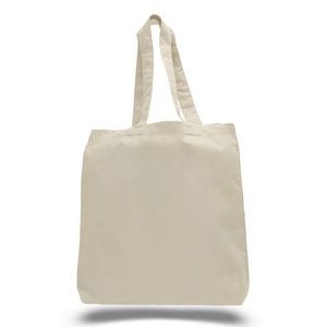 Economy Natural 100% Cotton Tote Bag w/ Bottom Gusset - Blank (15