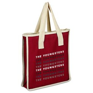 Color Canvas Shopping Bag - Full Color Transfer (14" x 15" x 4")