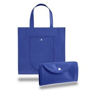 Foldable Non Woven Tote Bag w/ Snap Closure - Blank (14 3/4