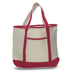 2 Tone Canvas Tote Bag w/ Interior Zipper Pocket - Blank (22