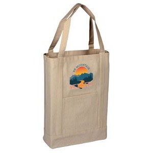 Canvas Two Tone Deluxe Tote Bag - Full Color Transfer (14" x 16" x 4")