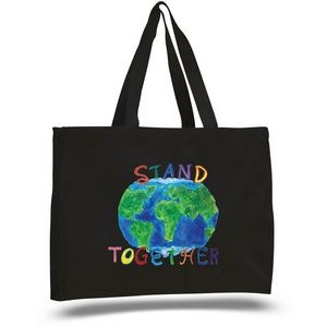 12 Oz. Colored Canvas Tote Bag w/ Full Gusset - Full Color Transfer (15