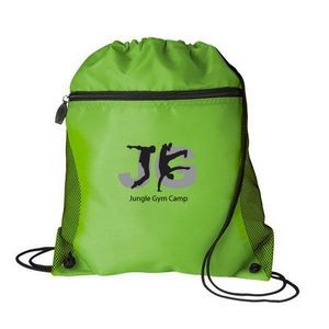 Mesh Pocket Drawstring Backpack - 1 color (14" x 16)