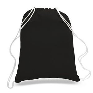 Large Colored 100% Cotton Drawstring Backpack - Blank (17