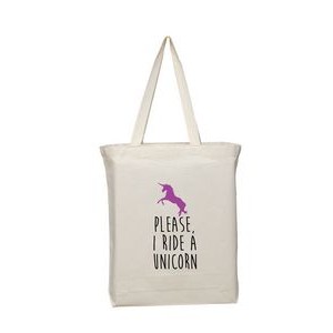 Natural Promotional Tote Bag with Bottom Gusset - 1 color (15" x 16" x 3")