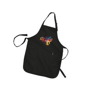 Colored Full Length Twill Bib Apron with Patch Pockets - Full Color Transfer (22"x30")