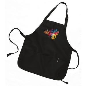 Colored Full/Medium Length Twill Bib Apron with Pouch - Full Color Transfer (22"x24")