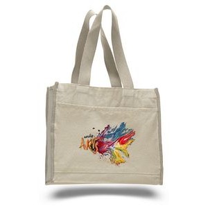Natural Canvas Gusset Tote Bag - Full Color Transfer (14"x12"x5 1/4")