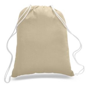 Small Natural 100% Cotton Drawstring Backpack - Blank (14
