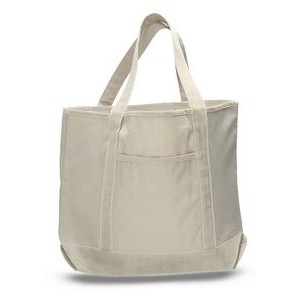 Natural Ocean Front Shopping Tote Bag - Blank (22"x16"x6")