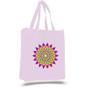 12 Oz. Colored Canvas Book Tote Bag w/ Full Gusset - Full Color Transfer (14"x17"x7")