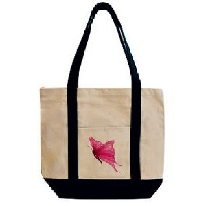 Two Tone Canvas Boat Bag with Snap Closure - Full Color Transfer (17"x13"x5")
