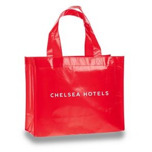 Laminated Tote Bag with Patent Finish - 1 Color (15 3/4