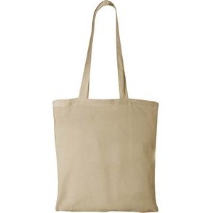 Lightweight Natural Canvas Convention Tote Bag with Shoulder Strap - Full Color Transfer (15