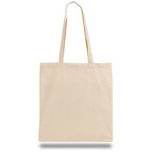Natural Canvas Convention Tote Bag with Shoulder Strap - Blank (15"x16")