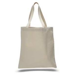 12 Oz. Natural Canvas Promotional Bag w/ Web Handles - Blank (15"x16")