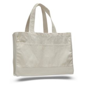 Natural Canvas Tote Bag w/ Velcro Closure - Blank (22"x13"x5")