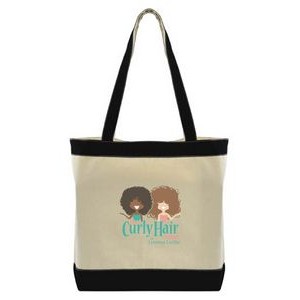 Stylish Two Tone Tote Bag with Contrasting Handles/Gusset - Full Color Transfer (16" x 14.5" x 4")