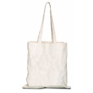 Organic Natural Canvas Convention Tote Bag with Shoulder Strap - Blank (15"x16")