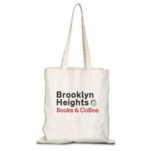 Natural Canvas Convention Tote Bag with Shoulder Strap - Overseas (15"x16")