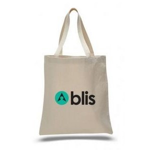 Recycled Natural Canvas Promotional Bag w/ Web Handles - 1 Color (15