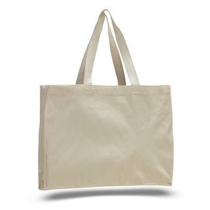 12 Oz. Natural Canvas Tote Bag w/ Full Gusset - Blank (15