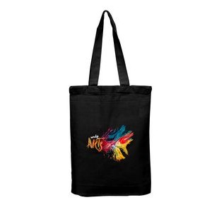 Black Lightweight Cotton Tote Bag with Bottom Gusset - 1 color (9"x11"x1,5")