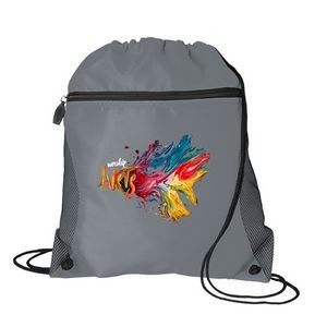 Mesh Pocket Drawstring Backpack - Full Color Transfer (14