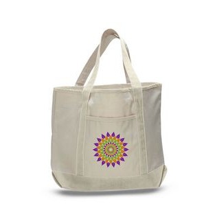 Natural Ocean Front Shopping Tote Bag - Full Color Transfer (22"x16"x6")
