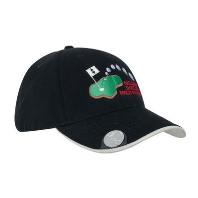 Brushed Heavy Cotton Cap w/Magnetic Ball Marker on Peak