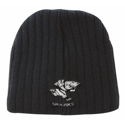 Cable Knit Beanie (Embroidered)