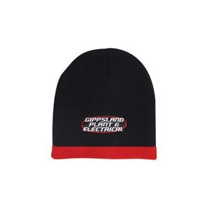 Two Tone Cable Knit Beanie (Embroidered)