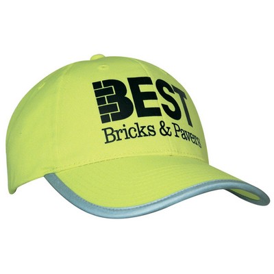 Luminescent Safety Cap w/Reflective Trim (Embroidered)
