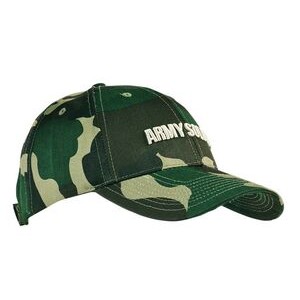 Cotton Twill Cap w/Camouflage Print (Embroidered)